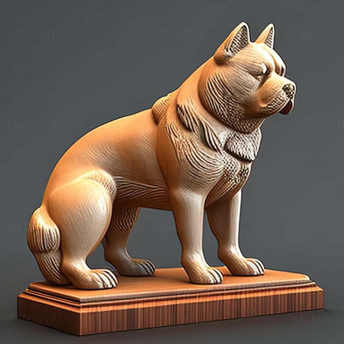 3D model American Akita dog (STL)